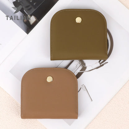 Women's Semicircle Mini Cute Compact Pure Color Ladies Wallets