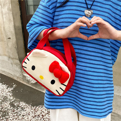 Canvas Cute Female Cartoon Portable Prize Handbags