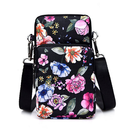 Korean Style Printed Nylon Mini Mobile Phone Bags