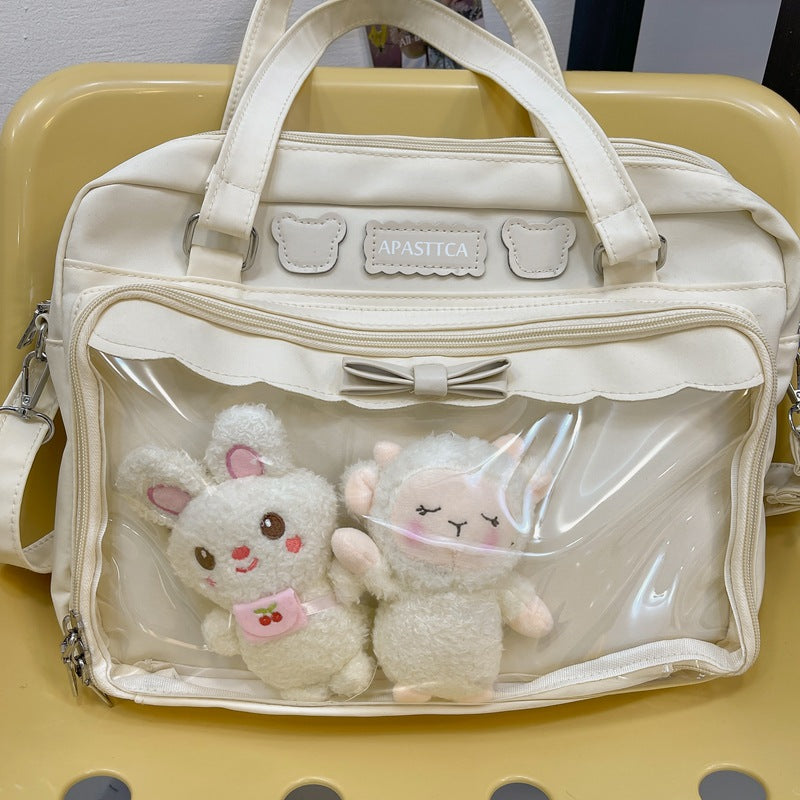 Portable Soft Uniform Cute Bow Transparent Bags