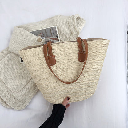 Women's Woven Large Capacity Vacation Beach Vegetable Handbags