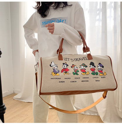 Women's Portable Storage Korean Cartoon Excursion Large Gym Bags