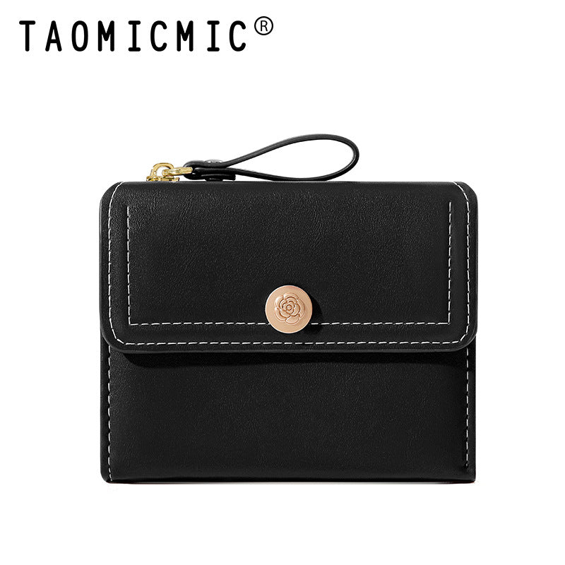 Women's Short Chic Folding Minimalist Credentials Ladies Wallets