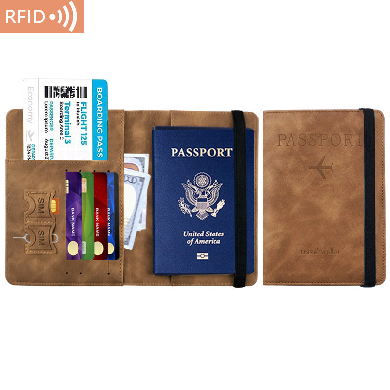 Versatile Leather Passport Multifunctional Certificate Cover Id Package