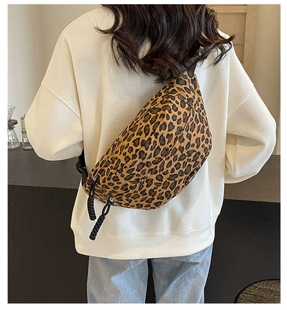 Women's & Men's & Niche Canvas Leopard Print Trendy Bags