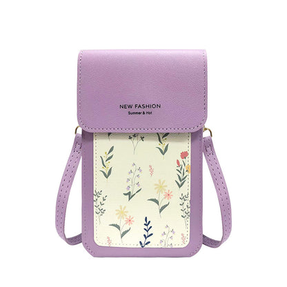 Stylish Touch Screen Thin Printed Mini Phone Bags