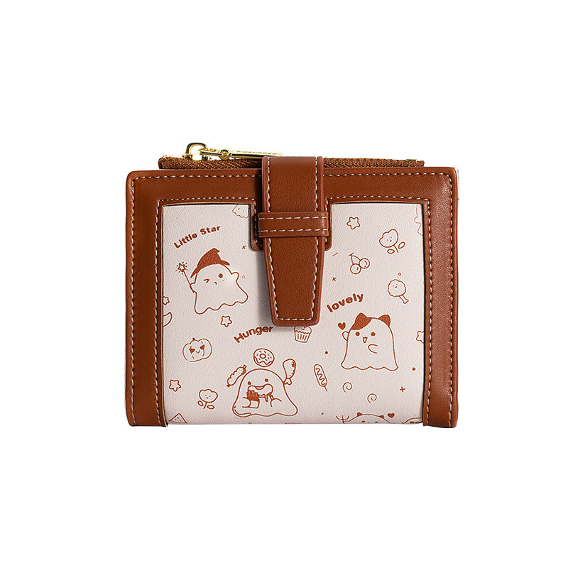 Women's Cute Little Ghost Short Two Fold Ladies Wallets