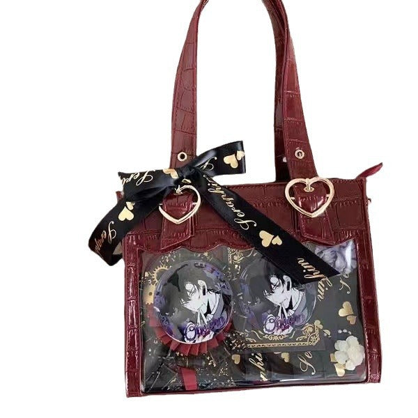 Tote Cartoon Double-sided Commuter Elegant Ribbon Portable Crossbody Bags