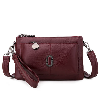 Women's Soft Leather Small Mother Shopping Clutch Handbags