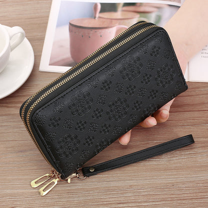 Women's Long Fashion Double Zipper Clutch Ladies Wallets