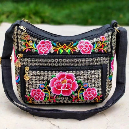 Women's Yunnan National Style Embroidered Full Embroidery Crossbody Bags