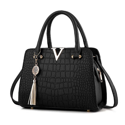 Women's Fashion Classic Large Capacity Crocodile Pattern Bags