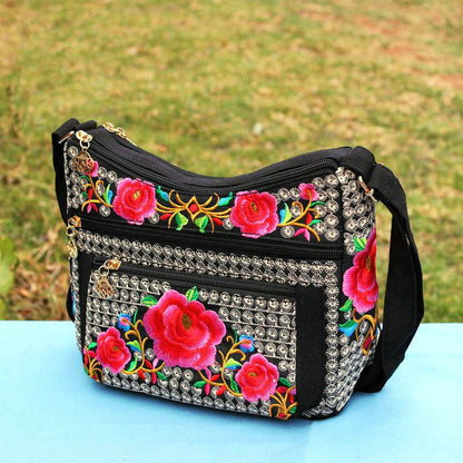 Women's Yunnan National Style Embroidered Full Embroidery Crossbody Bags