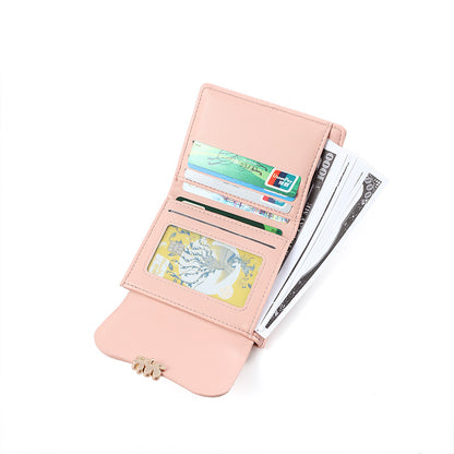 Women's Short Print Solid Color Zipper Ladies Wallets