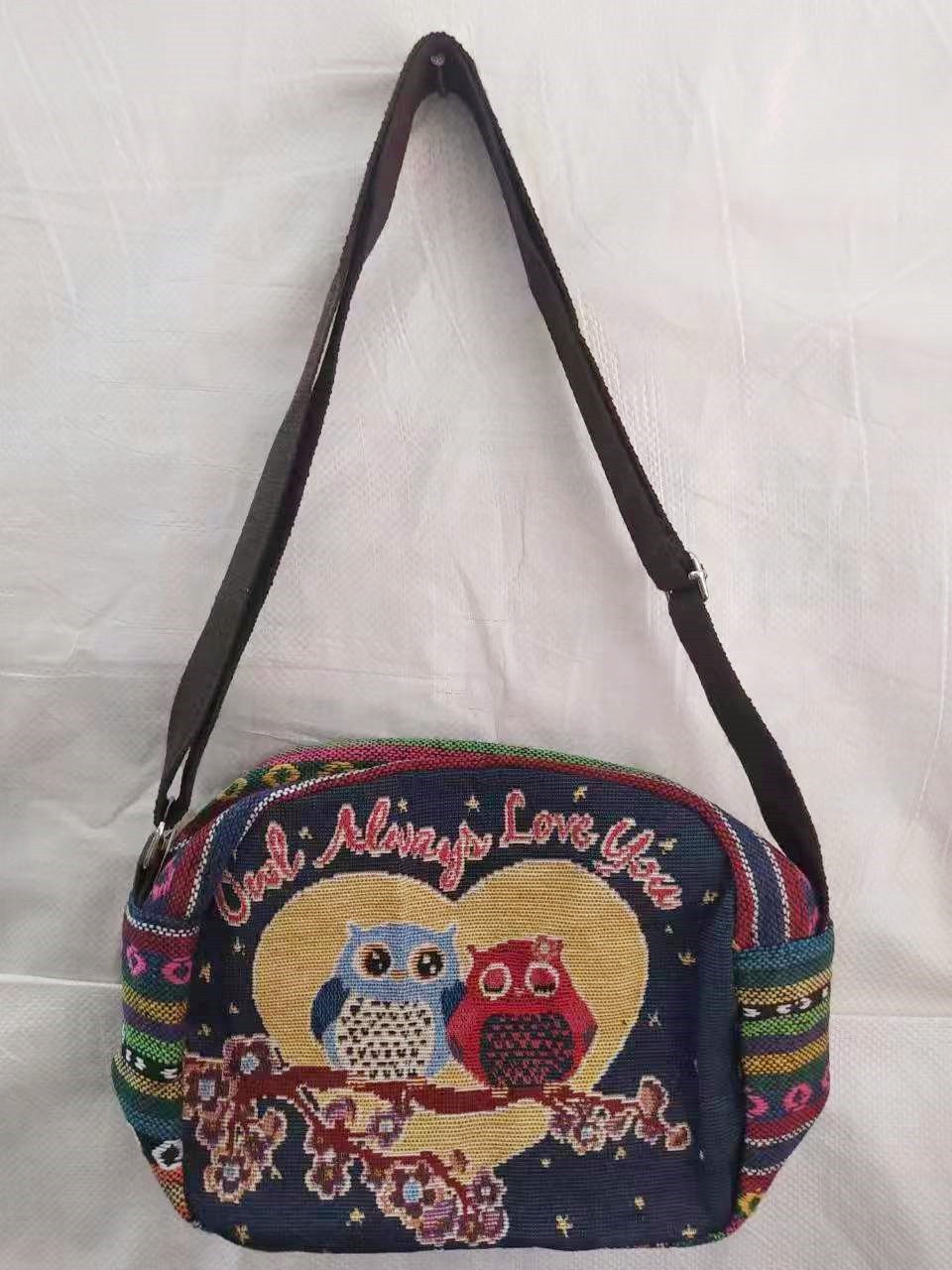 Cute Female Embroidered Elephant Owl Summer Crossbody Bags