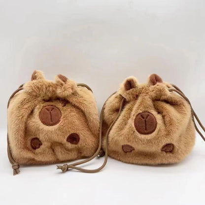 Women's Sweet Potato Capybara Plush Large Capacity Crossbody Bags