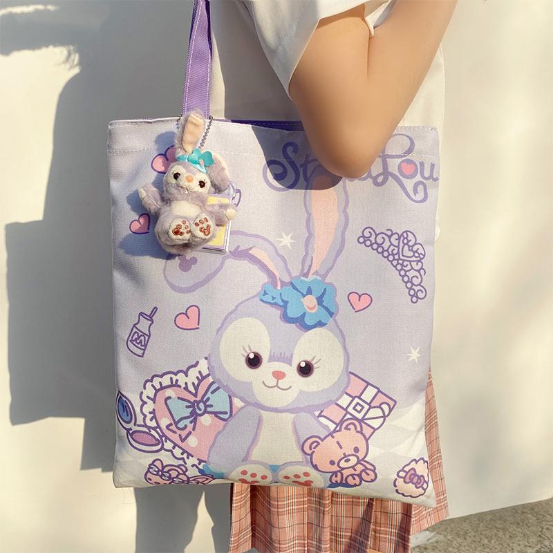 Sacs à bandoulière mignons de maquillage imprimés de dessin animé de lapin violet