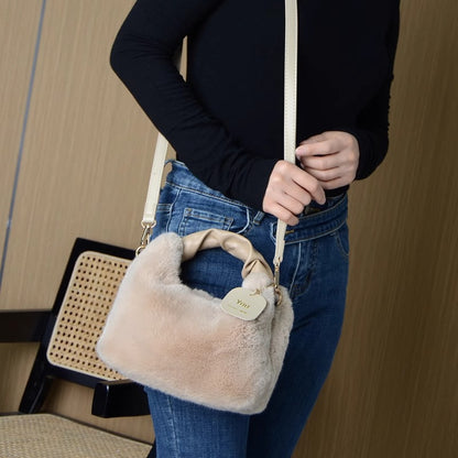 Women's Plush Portable Fur High-grade Rabbit Crossbody Bags