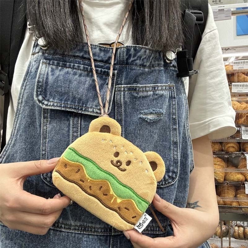 Burger Bear Change Earphone Storage Birthday Crossbody Bags