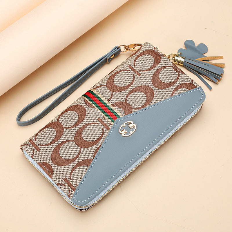 Women's Zip Clutch Long Double Layer Mobile Ladies Wallets