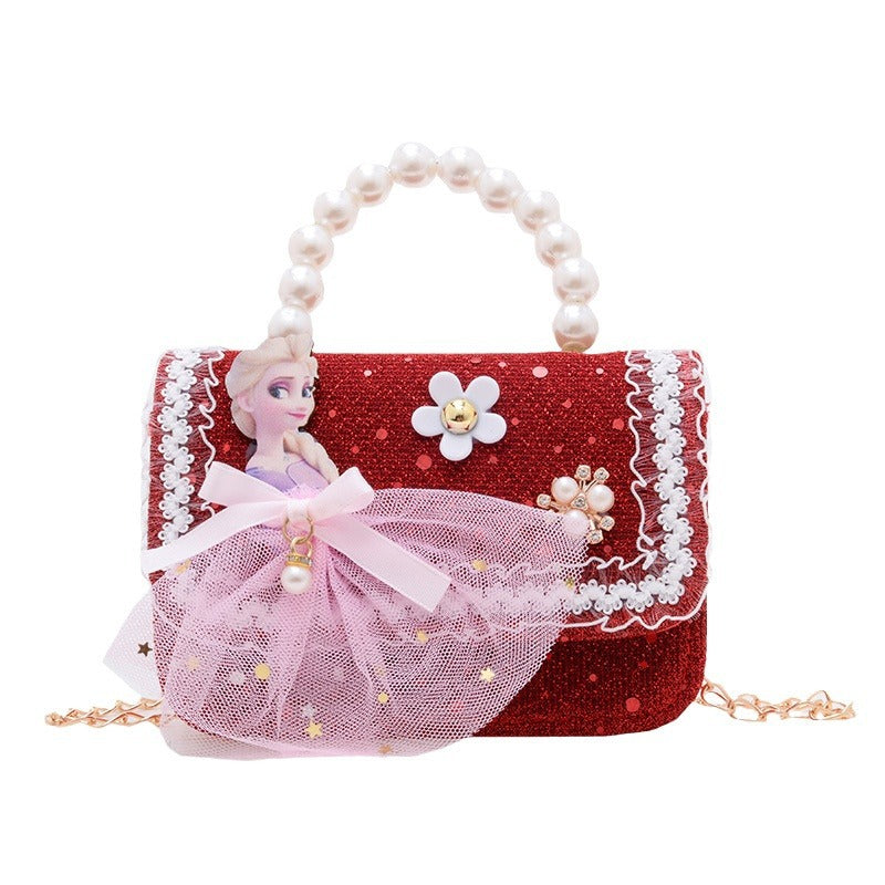 Sacs à bandoulière pour enfants style petite princesse mignonne rouge