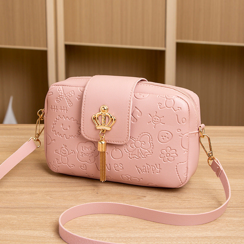 Glamorous Beautiful Embossed Quantity Discount Korean Crossbody Bags