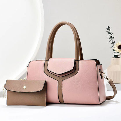 Women's Simple Stitching Western Style Large Capacity Fashion Handbags