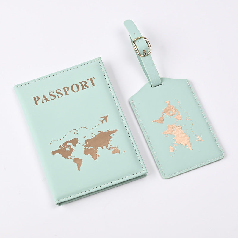 Paquet d'étiquettes d'identification pour couverture de passeport bronzante Trend Map