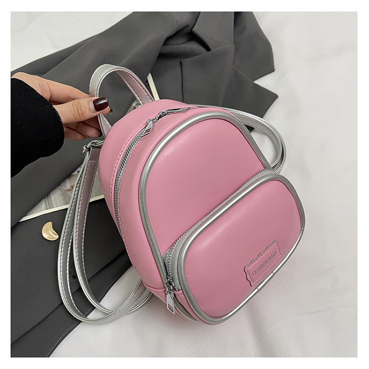 Women's Trendy Fashion Color Contrast Versatile Class Backpacks