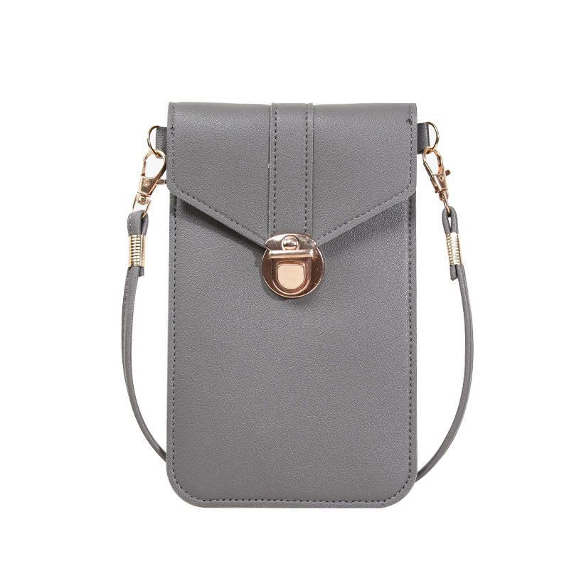 Female Mini Simple Transparent Touch Screen Phone Bags