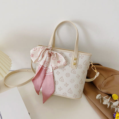 Vegetable Basket Portable Fashion Textured Embossed Silk Bags