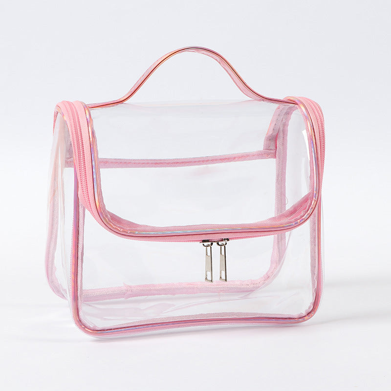 Trousse de toilette transparente et portable pour femme, trousse de toilette, de rangement, étanche, simple