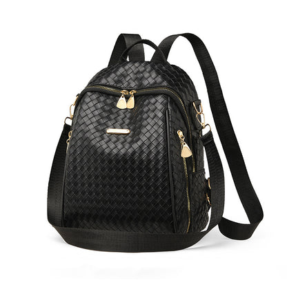 Women's Woven Double Back Fashion Large Capacity Backpacks