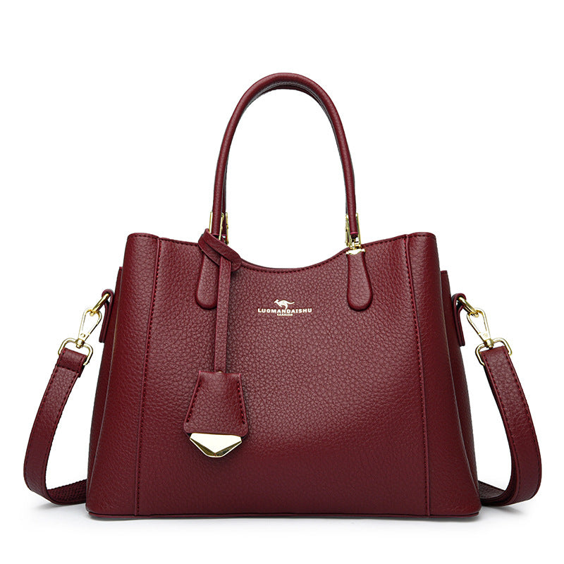 Women's Stylish Mom Fashion Soft Leather Handbags