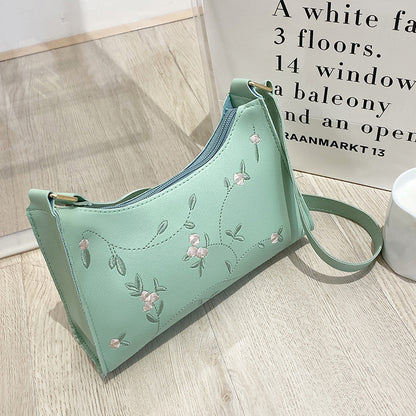 Women's Attractive Classy Korean Embroidery Underarm Shoulder Bags