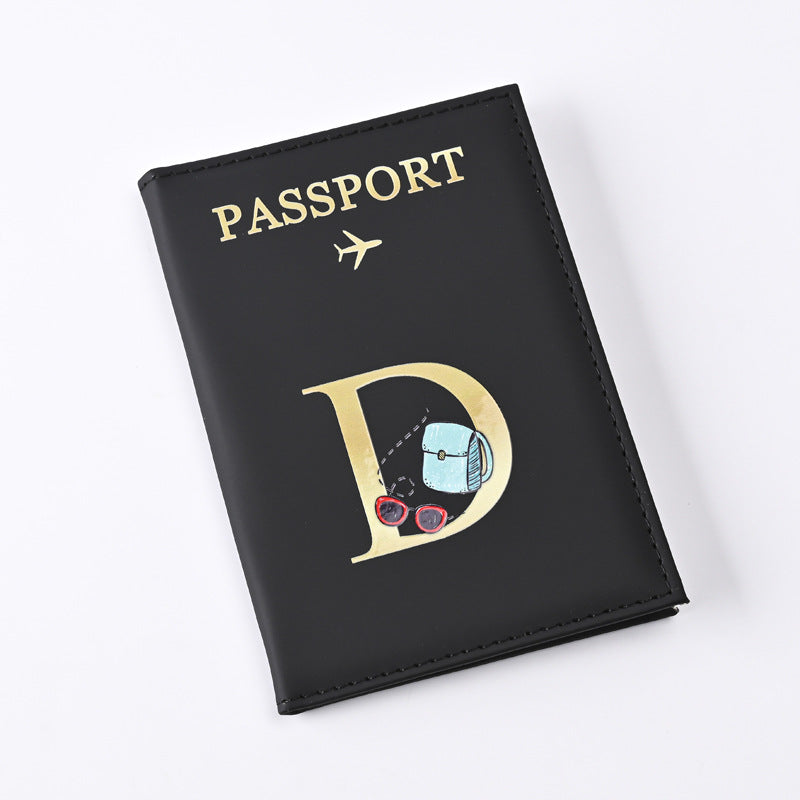 Étui pour passeport en cuir au design de lettre cool