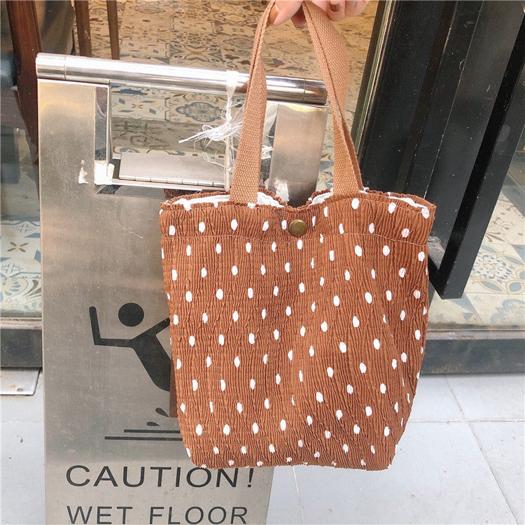 Women's Simple Cute Cloth Printed Lunch Handbags