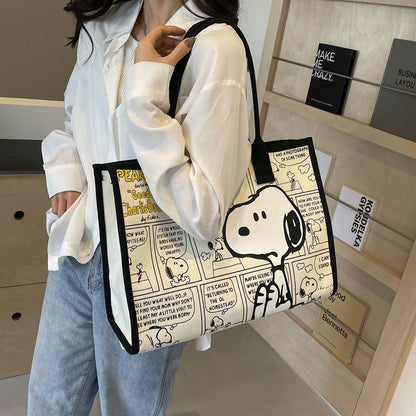 Women's Cartoon Cute Canvas Large Capacity Tote Outing Handbags