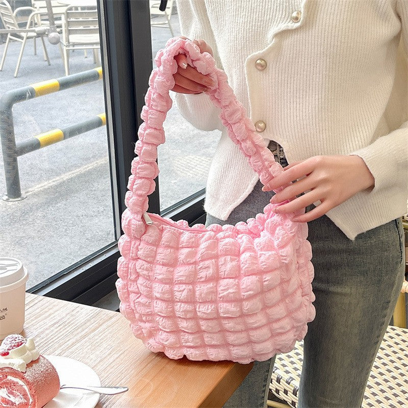 Style Bubble Cloud Dumpling Single Canvas Crossbody Bags