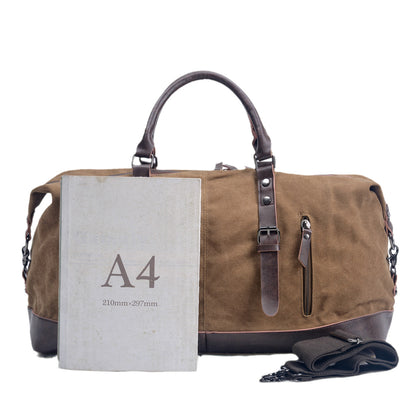 Sacs de voyage portables en toile pour hommes avec similicuir