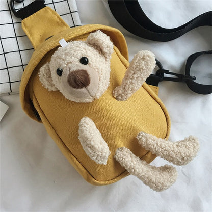 Mini sac banane pour enfants en forme d'ours mignon de dessin animé de style coréen