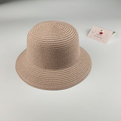 Chapeau de soleil en papier paille d'été pour enfants Mini porte-monnaie pour enfants