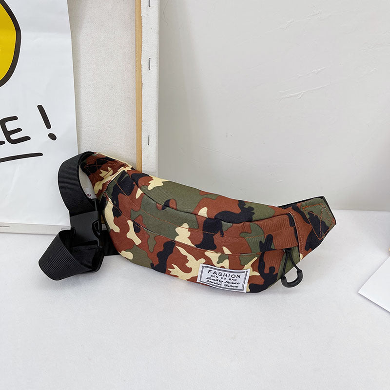 Sacs à bandoulière pour enfants avec poches de camouflage de style enfantin avec lettres pour garçons