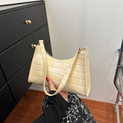 Women's Niche Popular Underarm Fashionable Crocodile Pattern Shoulder Bags