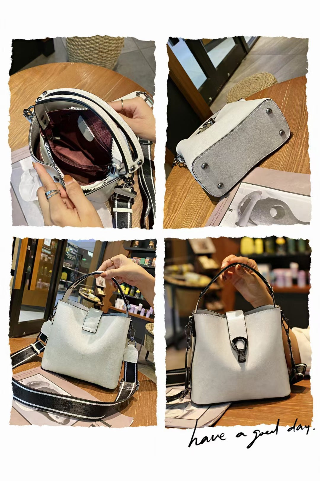 Women's Simple Fashion Oil Wax Leather Handbags