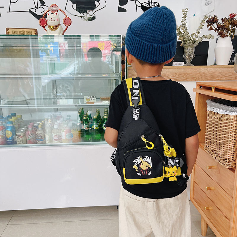 Children's Small Fashion Printed Large Capacity Contrast Children's Waist Packs