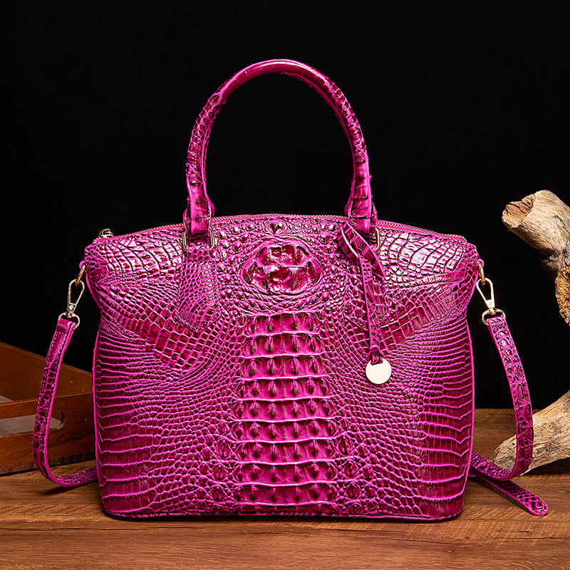 Women's For Retro Crocodile Pattern Brahmin Portable Handbags