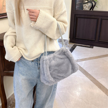 Women's Mink Plush Large Capacity Furry Underarm Crossbody Bags