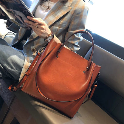 Women's Cow Leather Versatile Commuter Genuine High-grade Bags