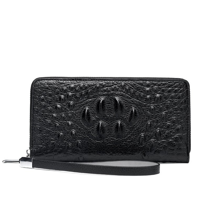 Pochette pour homme longue fermeture éclair crocodile portefeuilles pour homme de grande capacité